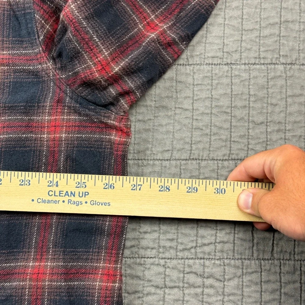 Levis Mens XXL Relaxed Fit Plaid Flannel Button Down Shirt Red Navy Black Cotton